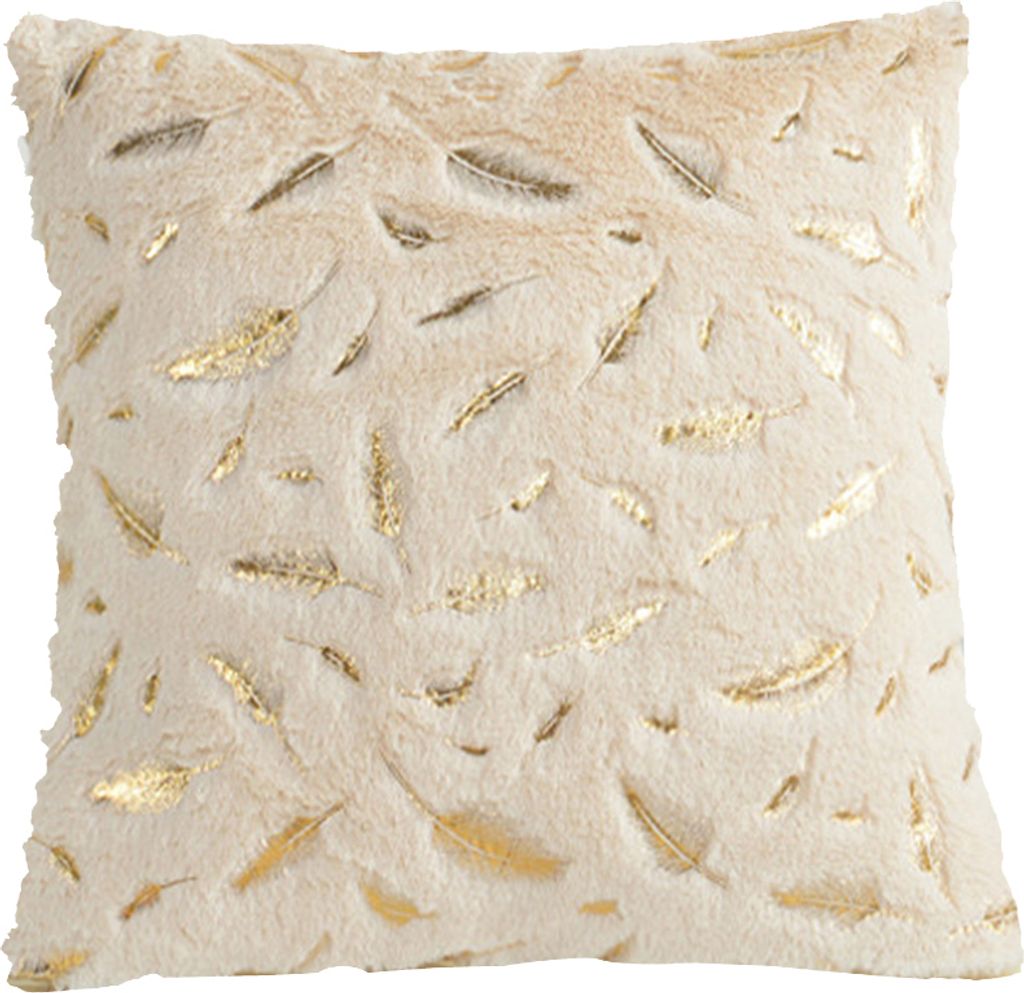 Feather Plüsch Hülle Wurfkissen Kissenabdeckungssofa Car Cafe Bürodekoration-Hellgelb