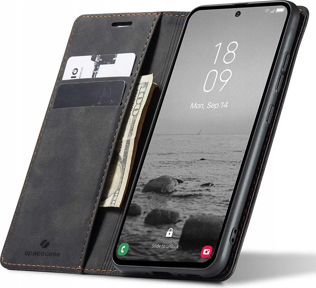 Custodia Galaxy A70 SPACECASE Nera: Design Flip con Stand Video