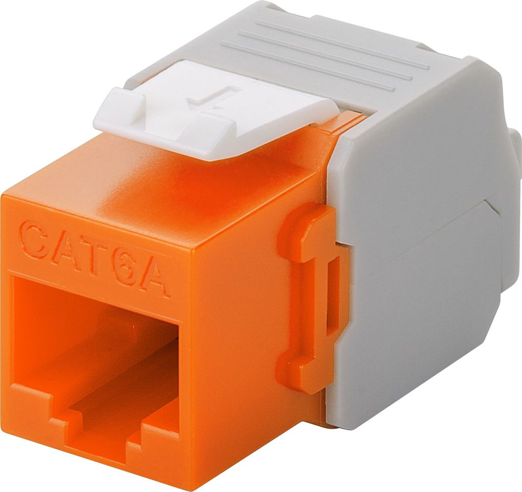 CAT6a UTP Keystone Netzwerkstecker - Toolless - Orange
