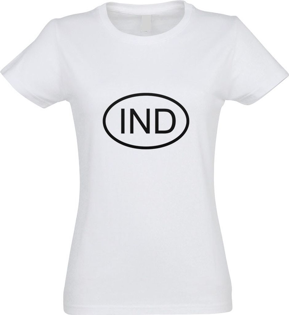 Kiwistar - T-Shirt tailliert - Damen - Weiss - Indien IND - mit Motiv Bedruckt - Funshirt Design - Sport - Freizeit - Damen - XL