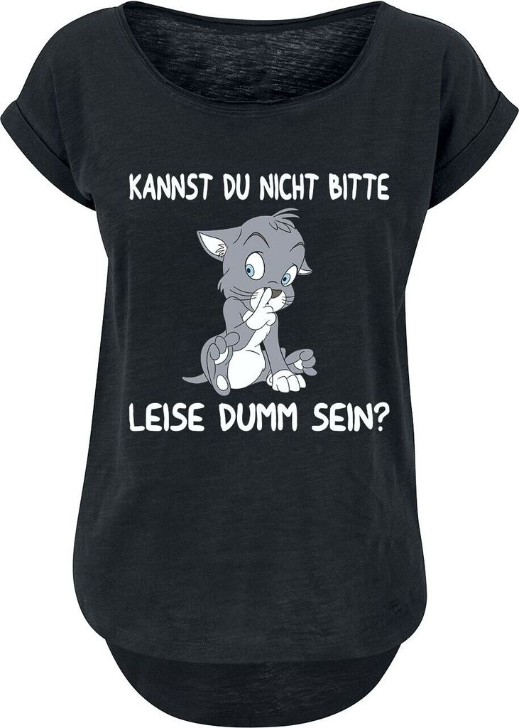 Tierisch T-Shirt Damen Kannst du nicht bitte leise dumm sein? schwarz XL