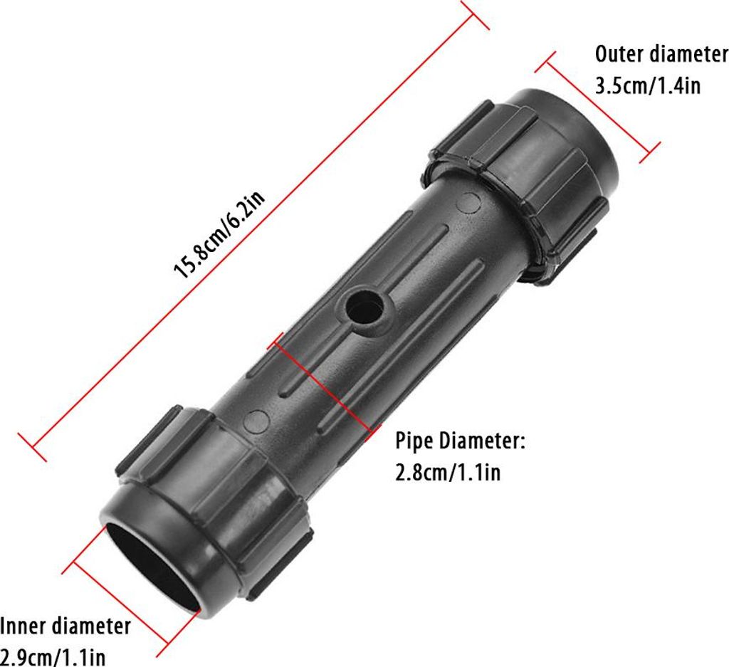 2 Stück Paddelverbinder, schwarz, Schraubverbindung, passend für Kajak-Kanu-Stand-up
