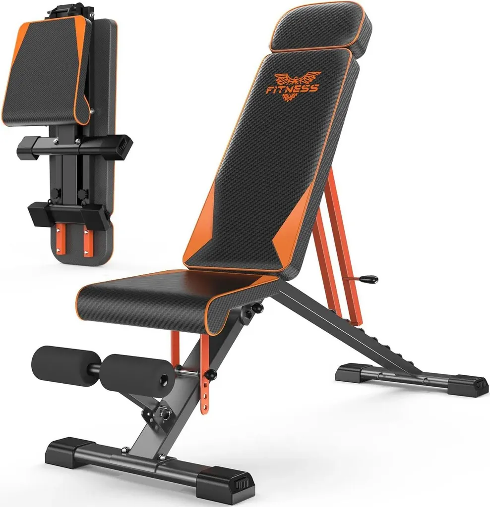 Banc de musculation réglable avec bandes de résistance et kit abdos