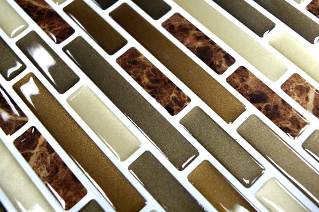 Handmuster Mosaikfliese selbstklebend Vinyl Folie Vinyl braun Vinyl brown marble 4er Pack MOSVinyl-24088_m
