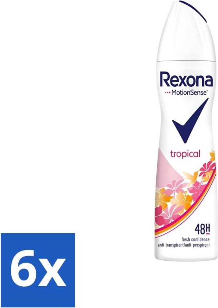Rexona – Deodorant-Spray – Motion Sense – Tropical – Antitranspirant & Transpirant – 150 ml - Vorteilspack - 6 Stücke