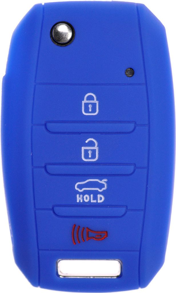 Auto Schlüssel Hülle Silikon Schutz Cover Blau kompatibel mit KIA Sportage Rio Ceed Sorento Soulens Picanto 4 Tasten Klappschlüssel