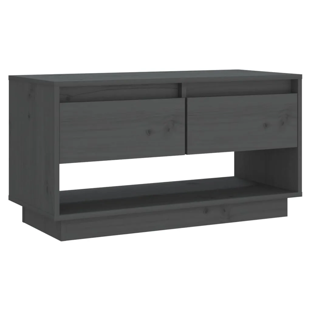 SYFAX™ Mobile Porta TV Grigio 74cm - Il Vero Legno Massello di Pino
