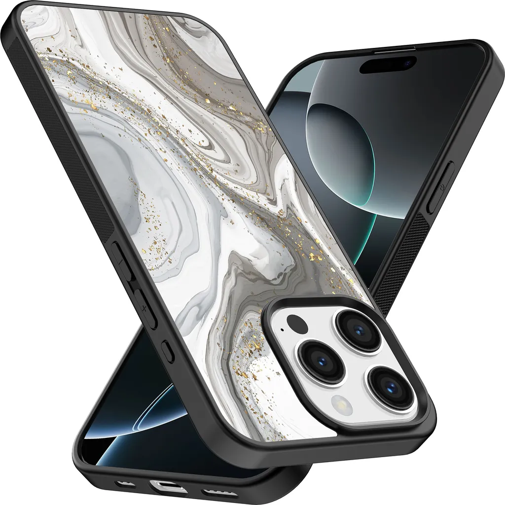 Custodia Smartphonica iPhone 16 Pro Max TPU Marmo Argento - Shockproof - 2