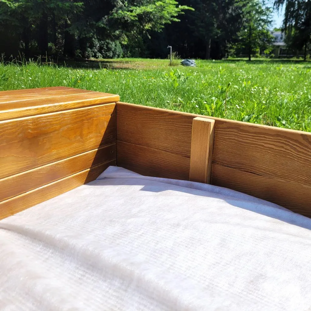 Bac à sable bois avec compartiment de rangement marron anti-UV
