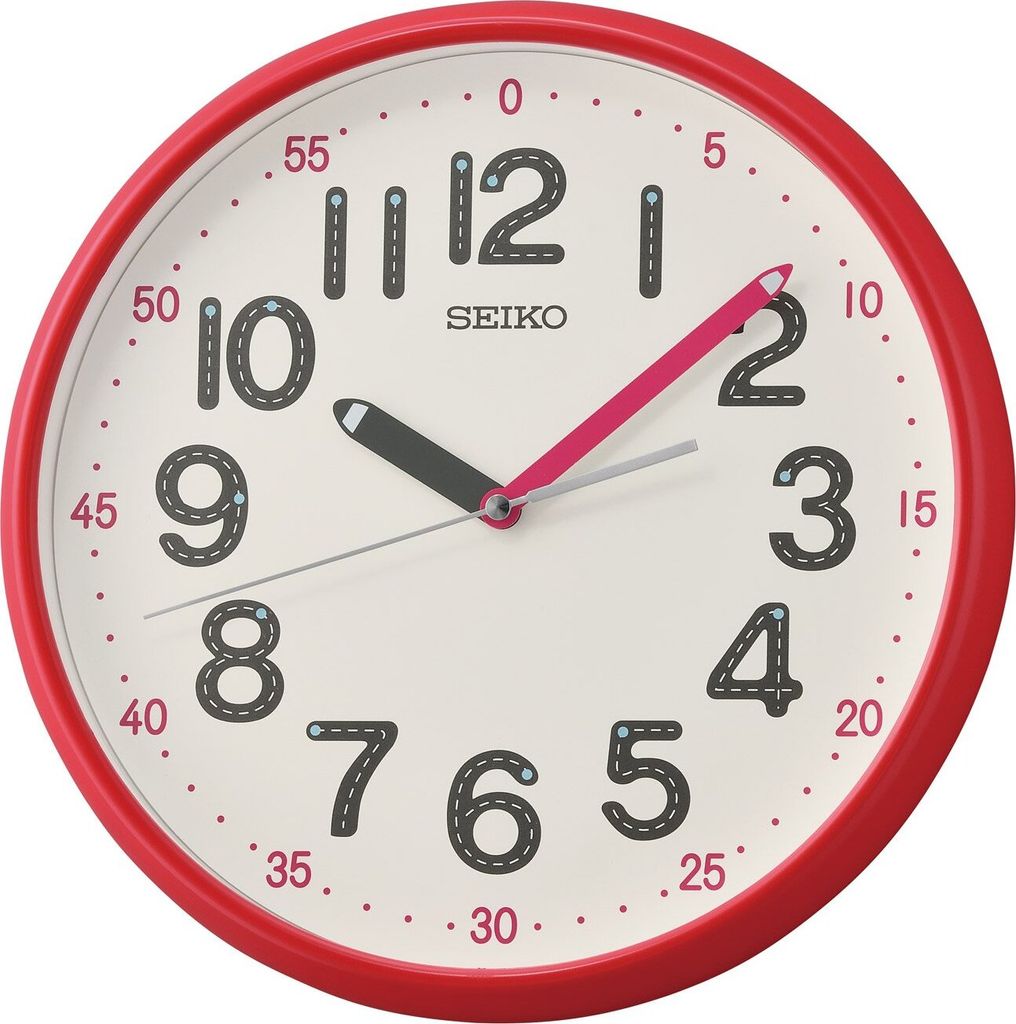 Seiko QXA793R Wanduhr mit Quarzwerk Rot Produktbild 