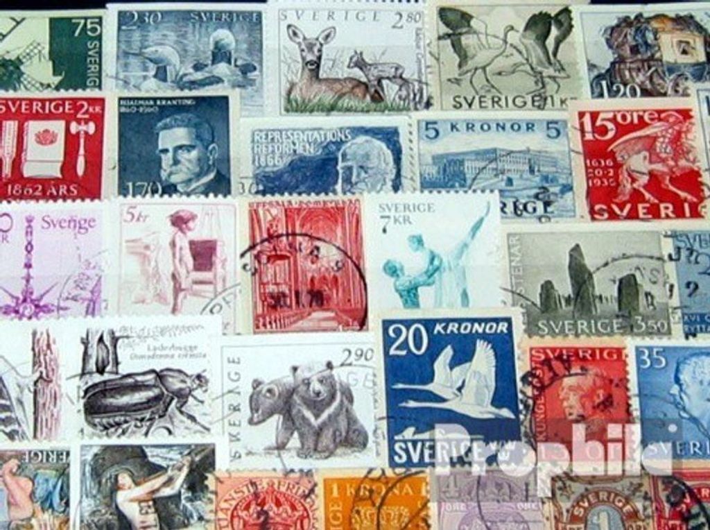 Briefmarken Schweden 200 verschiedene Marken