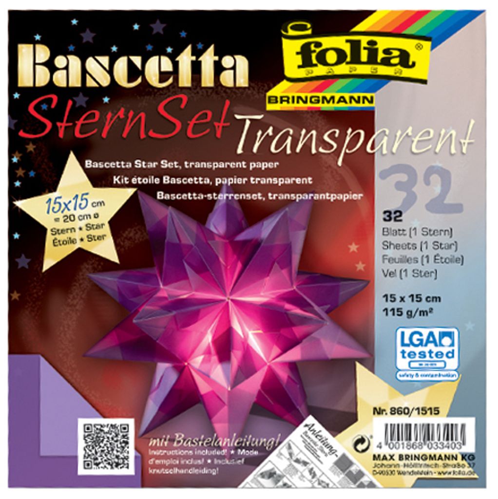 Folia Bascetta Star Christmas Star 3D Origamaster Folding Immagine del prodotto 