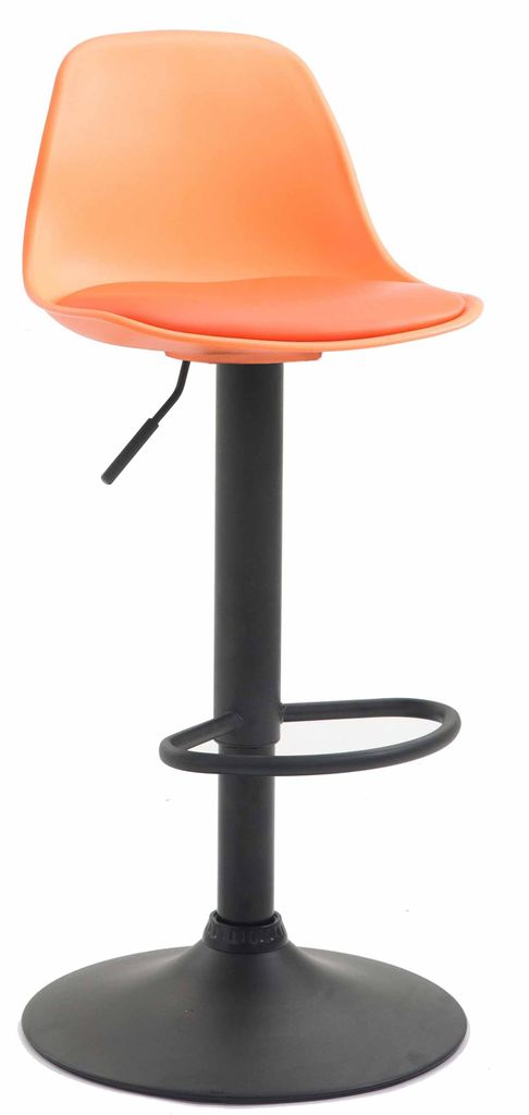 TPFLiving Barhocker Kilian Gestell schwarz Kunstleder Orange