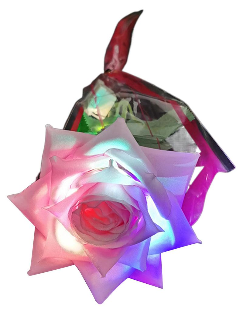 1 künstliche Rose im ländlichen Stil, handgefertigt, mit LED-Beleuchtung, ideal als Dekoration für Hochzeitsfeiern und andere festliche Anlässe...
