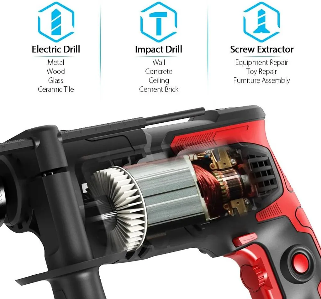 Perceuse à percussion 850W : finissez vos perçages difficiles sans effort - 7