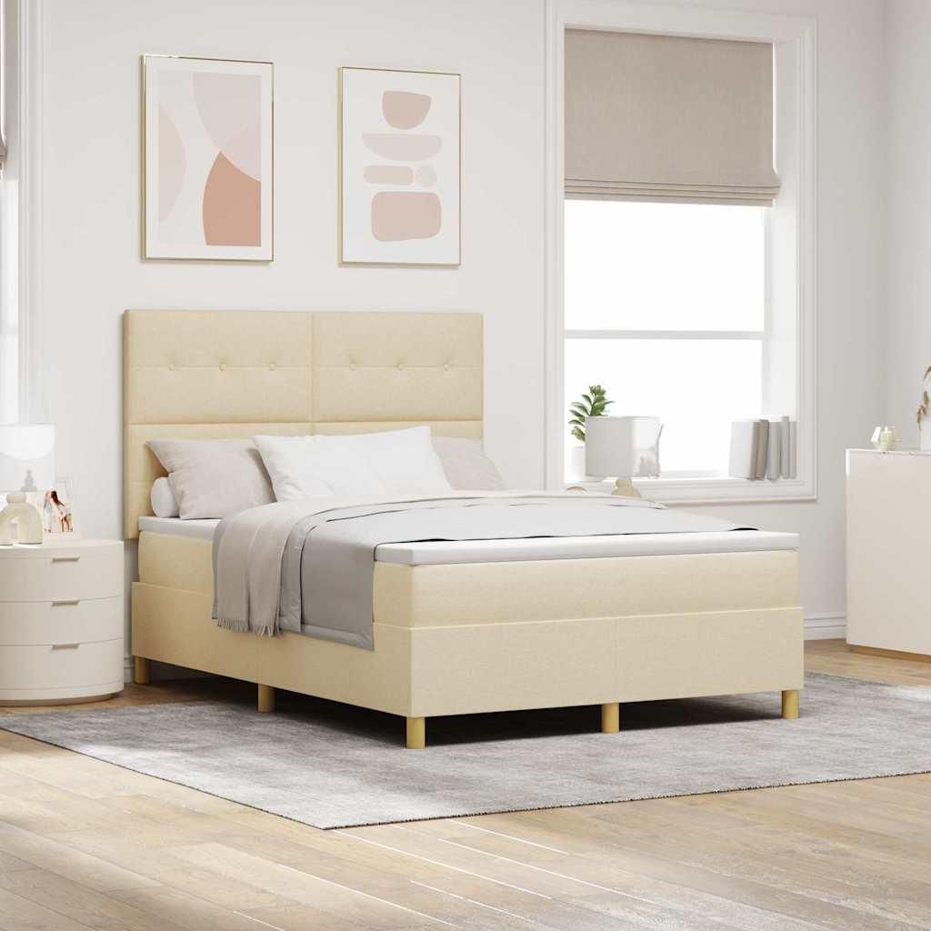 Maison Exclusive - Boxspringbett mit Matratze Creme 160 x 200 cm Stoff