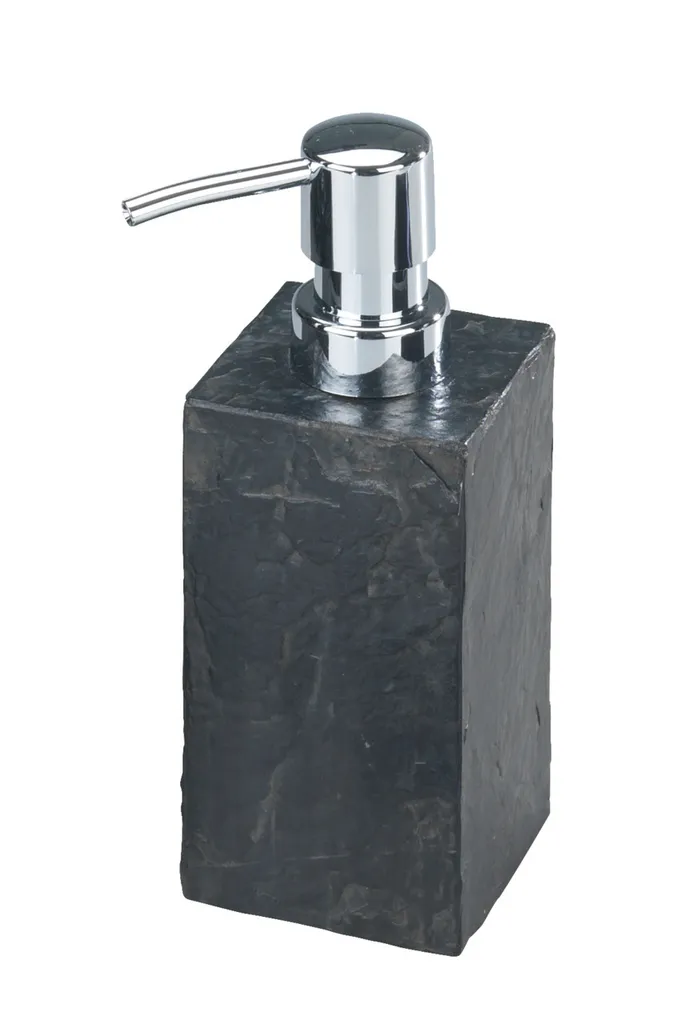 WENKO Slate Rock Distributeur de Savon 250ml Aspect Ardoise pour Salle de Bain
