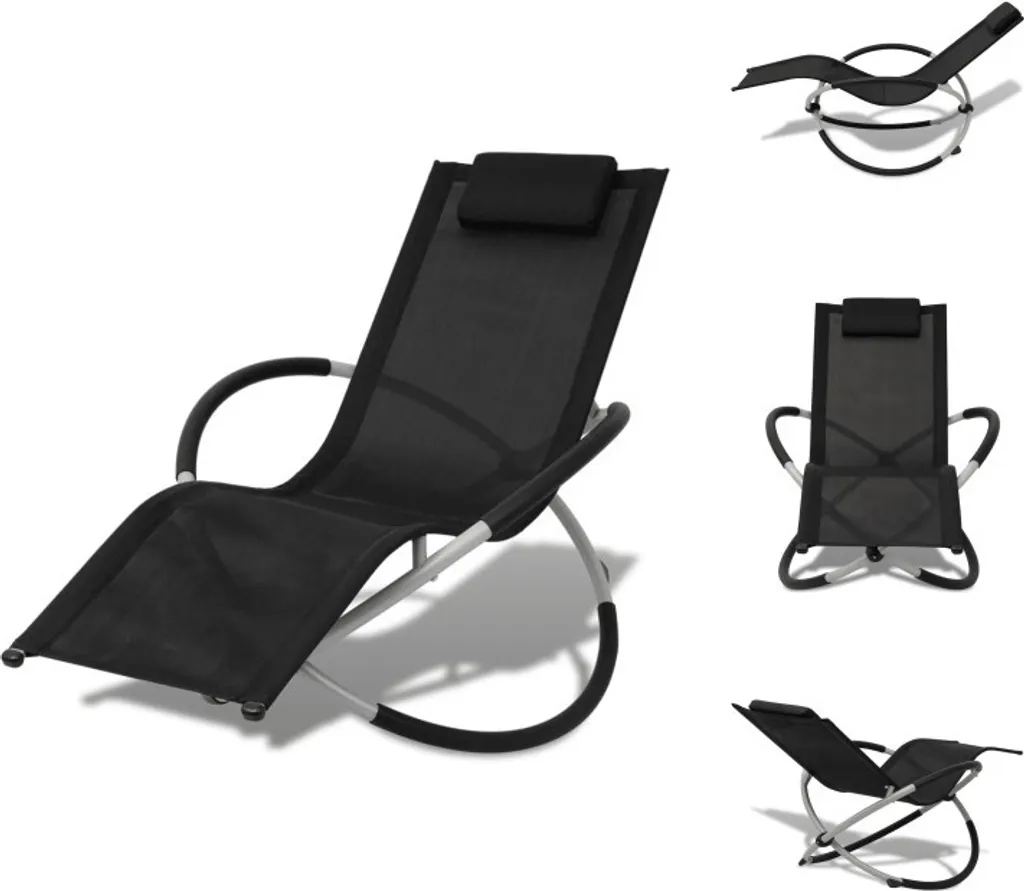 vidaXL Bain de soleil Géométrique Outdoor en Acier Noir et Gris 190cm