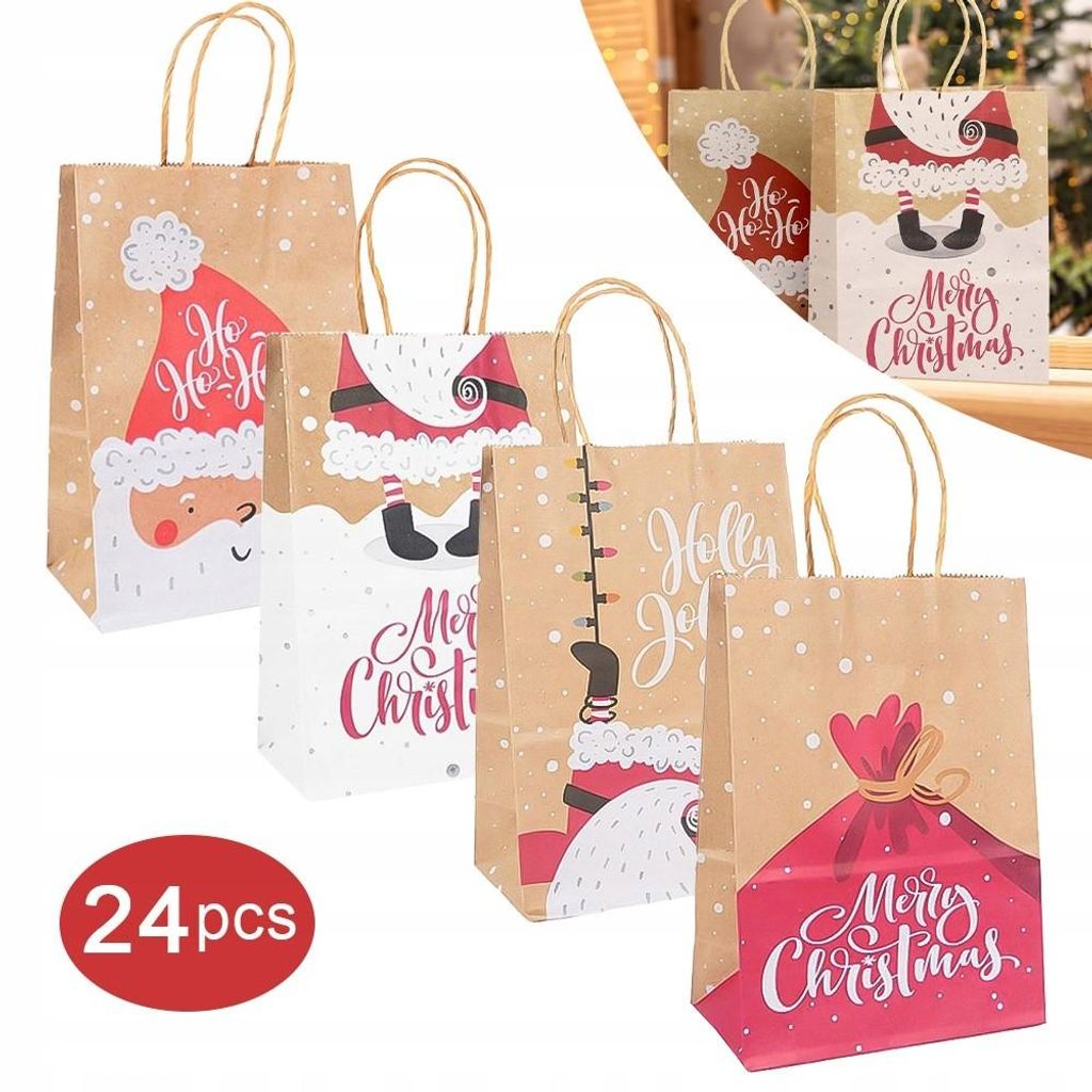 24 Stück Weihnachtskraft Geschenktüten Produktbild 