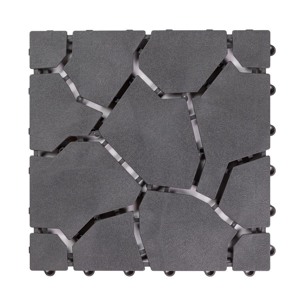 Patio Tiles Gartenfliese Terrasse Stein Clicktile Clickfliesen | Grau | 28 x 28 x 1,5 cm