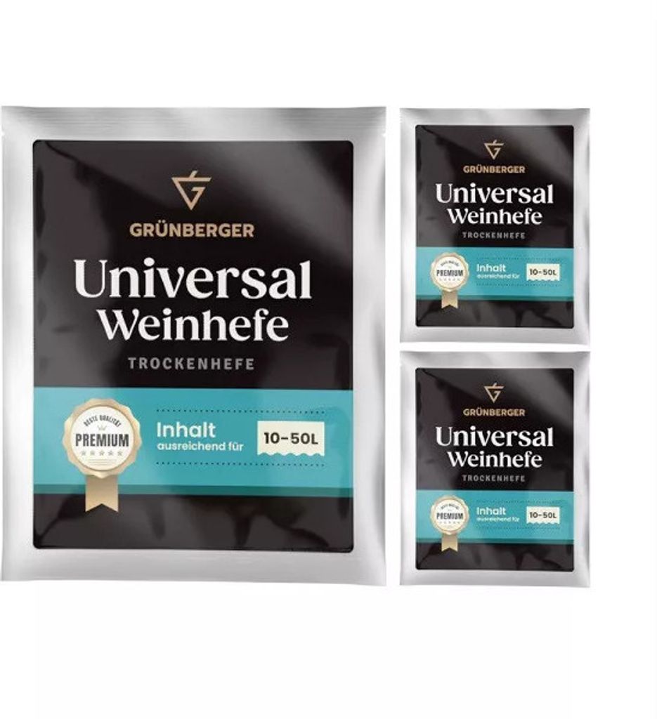 Grünberger Universal Weinhefe Trockenhefe für 10-50l Wein Produktbild 