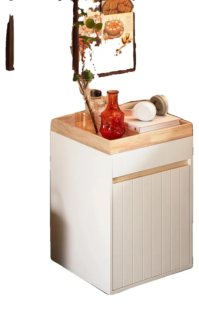 Bureau conteneur gain de place ivoire avec rangements modulaires