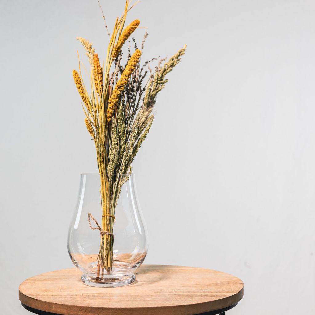 Design Blumenvase aus Glas Emma Ø 15 x 20cm - klar Tisch-Deko Kristallglas Glasvase