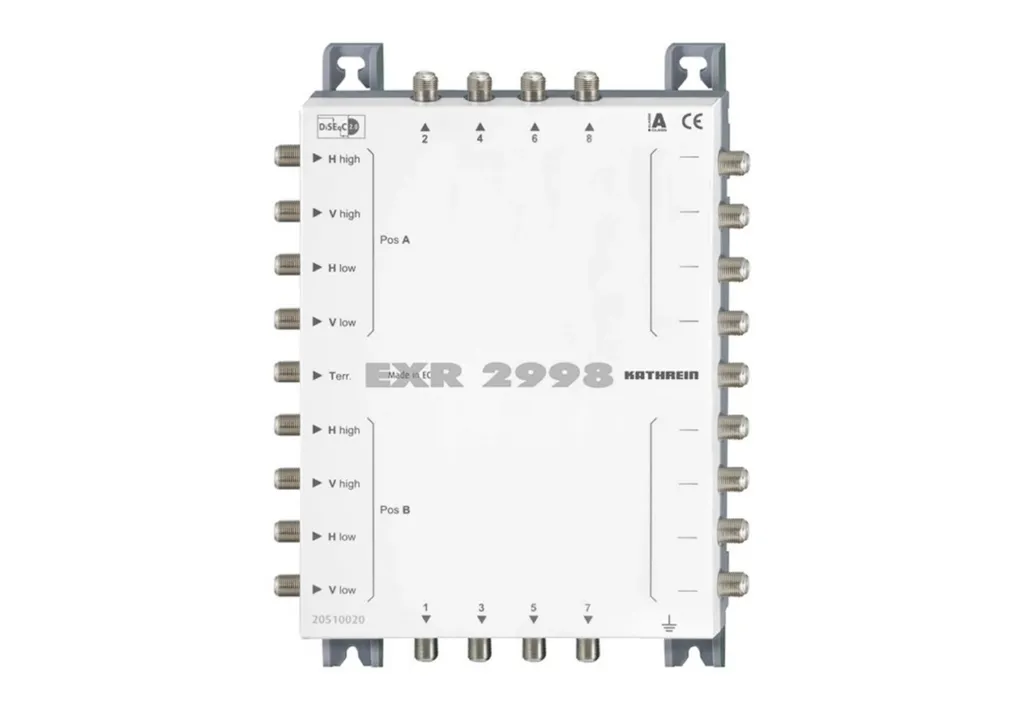 Multiswitch KATHREIN 9/8 pour Distribuer 2 Satellites sur 8 Prises