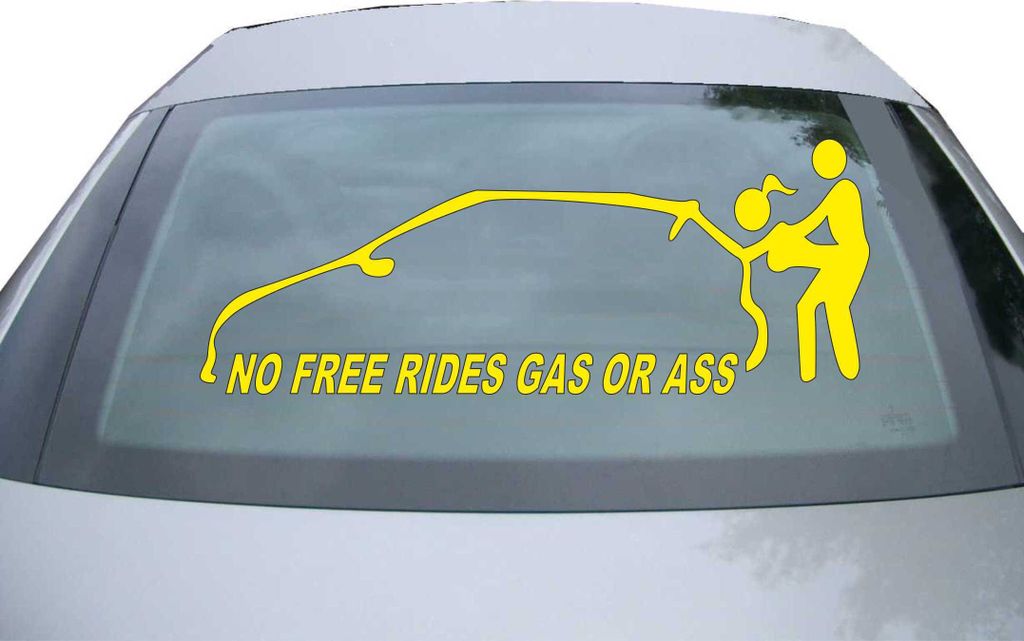Indigos UG - Aufkleber Heckscheibe & Motorklappe DE2058 - gelb - 600x288 mm - No free rides - gas or ass - Auto Scheiben Fenster Heckklappe Tuning ...