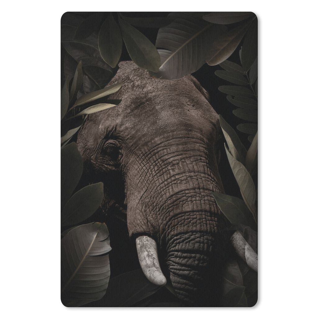 MuchoWow Mauspad Mousepad Elefant - Dschungel - Pflanzen 40x60 cm - Mousepads - Maus Mat - Pad - Mausunterlage - Schreibtisch Accesoire
