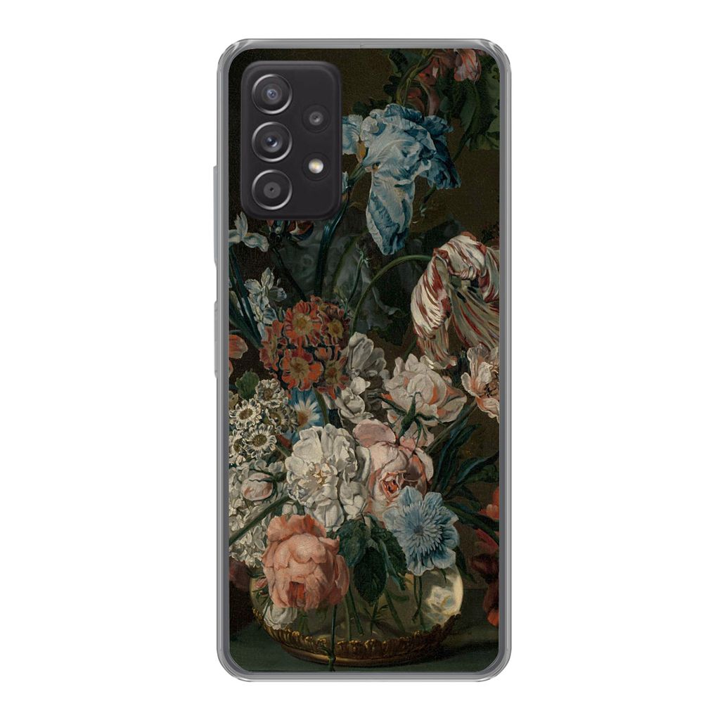 MuchoWow Handyhülle Schutzhülle Hülle für Samsung Galaxy A33 5G Stilleben mit Blumen - Gemälde von Cornelia van der Mijn Silikon Softcase Ha...