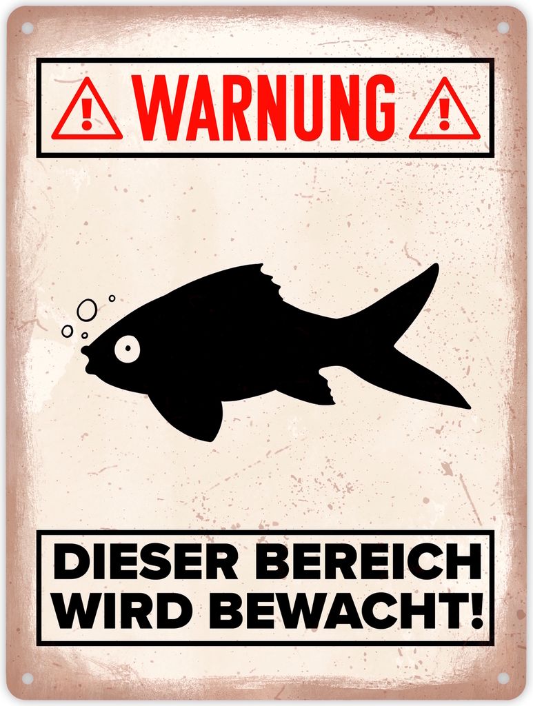 Warnung Bereich wird bewacht Metallschild XL in 21x28 cm Produktbild 