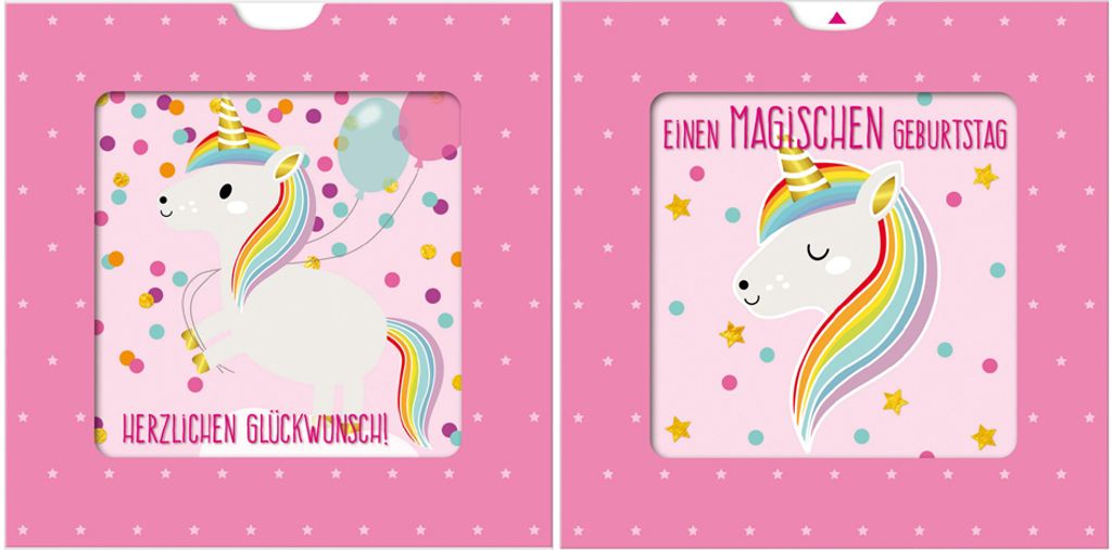 SUSY CARD 3D-Geburtstagskarte Sliding card "Einhorn"