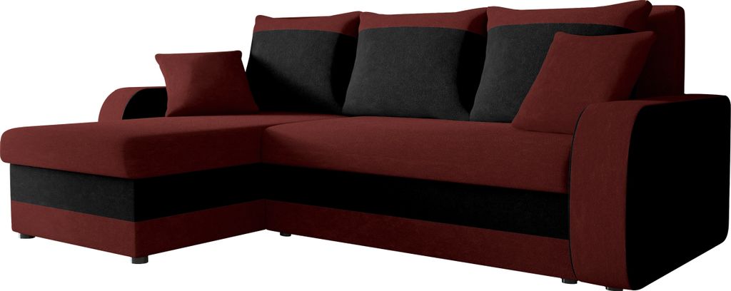 MIRJAN24 Ecksofa Kris, Stilvoll Eckcouch mit Bettkasten und Schlaffunktion, L-Form Couch, Schlafsofa (Mikrofaza 0045 + Mikrofaza 0015)