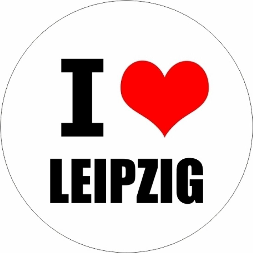 Kiwistar - Autoaufkleber - 5x5 cm - außen klebend - I love Leipzig für Auto, Laptop, Fahrrad, LKW, Motorrad Aufkleber mehrfarbig JDM Decal Sticke...