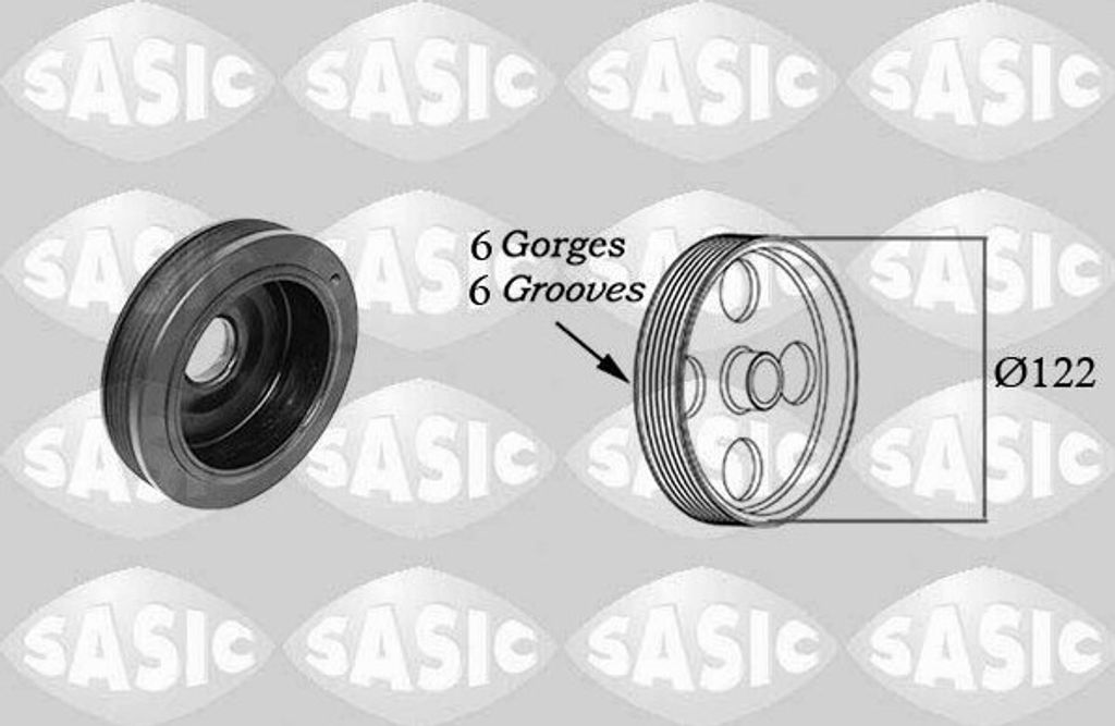 SASIC 2154025 Riemenscheibe Kurbelwelle für RENAULT Scénic I (JA0/1, FA0) 122mm