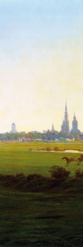 Caspar David Friedrich Kunstdruck Bild - Wiesen Bei Greifswald, 1822, Detail (91 x 30 cm)