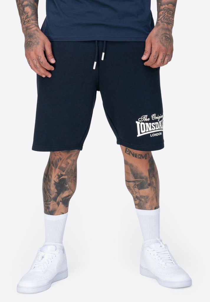 Herren Shorts normale Passform HULTON Dark Navy/Ecru M Lonsdale