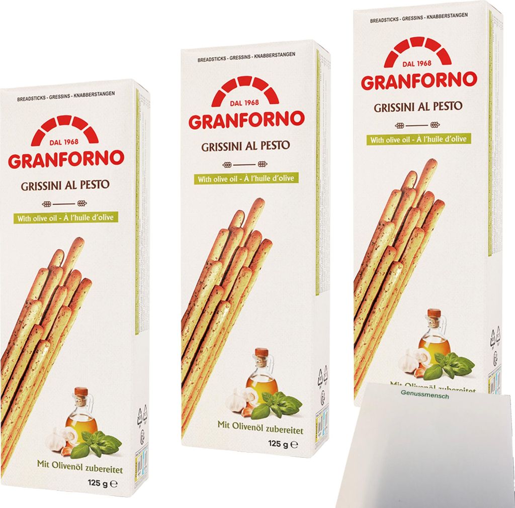 Knusprige Grissini Pesto mit Olivenöl 3er Pack (3x125g Produktbild 
