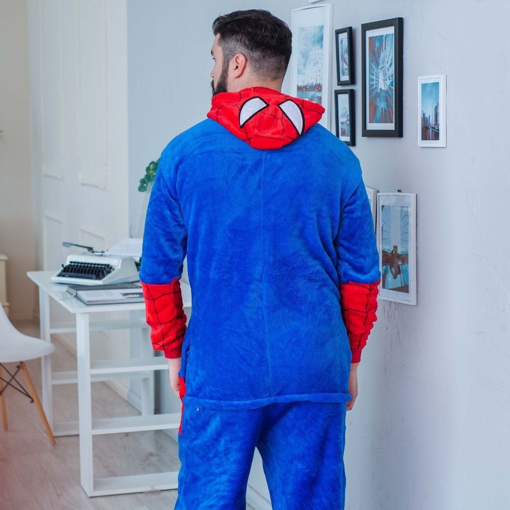 Pyjama Onesie Kigurumi Kostüm für Erwachsene Spiderman XXL: 185 - 195cm