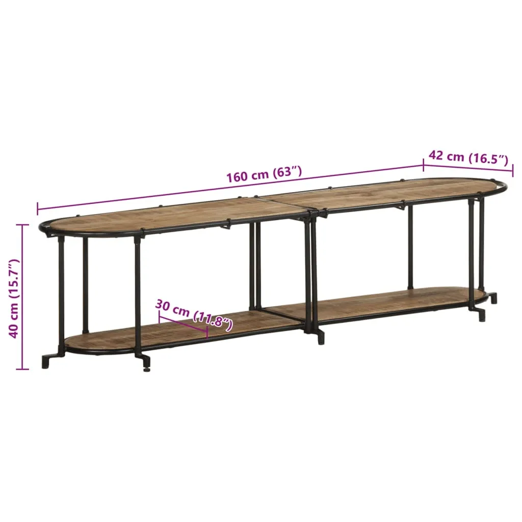 SYFAX™ Mobile Porta TV 160x42x40 cm in Massello di Mango Grezzo - 8