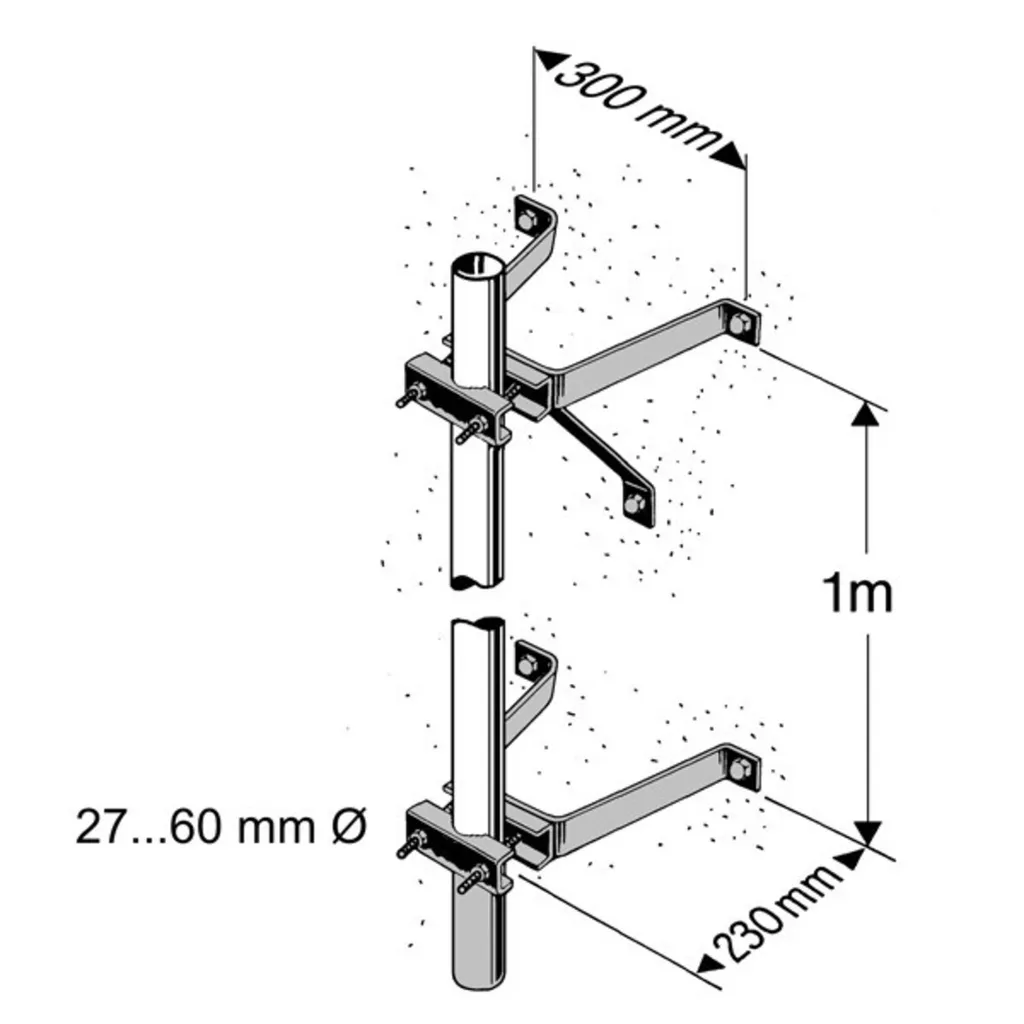 Set di Staffe per Palo Kathrein ZTH 01 - Resistenza Vento e Intemperie