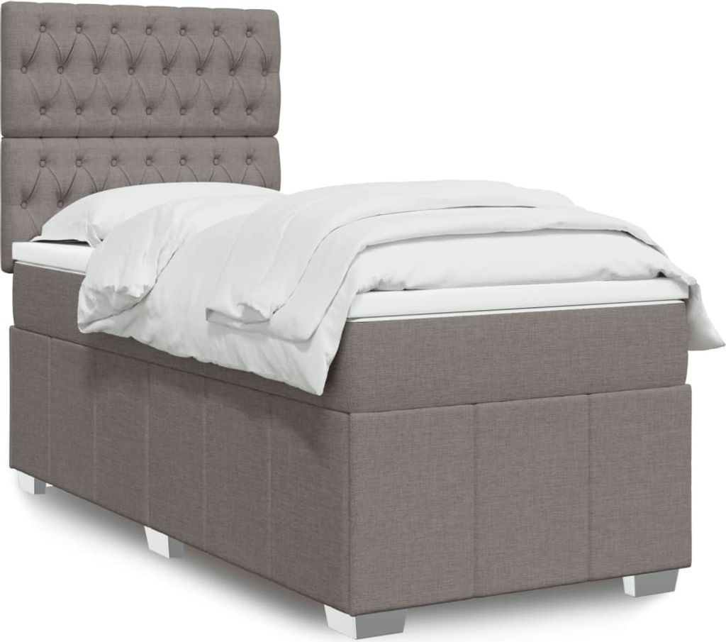 Boxspringbett mit Matratze Taupe 90x200 cm Stoff 3291562