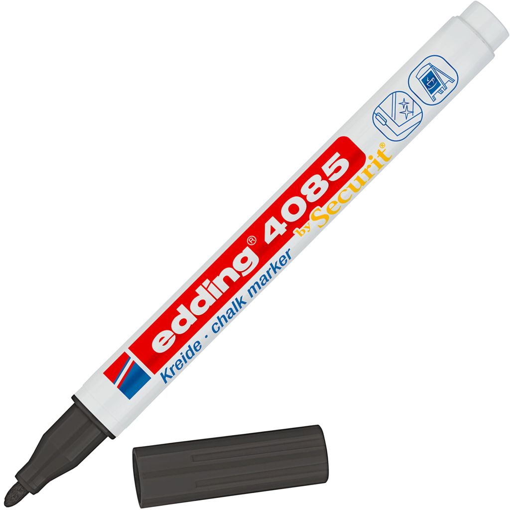 edding Kreidemarker 4085, schwarz, Rundspitze 1-2 mm, Produktbild 