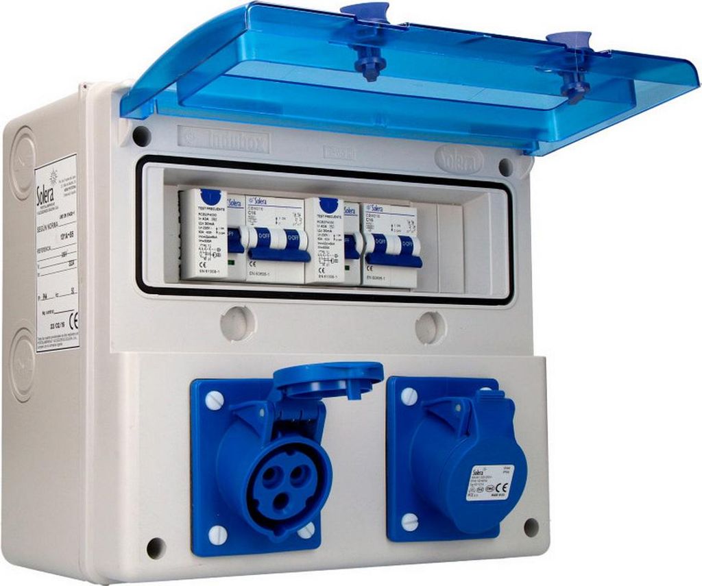 Tafel mit Basis, Verkabelung und Schutzvorrichtungen. Solera 1311a-i85
