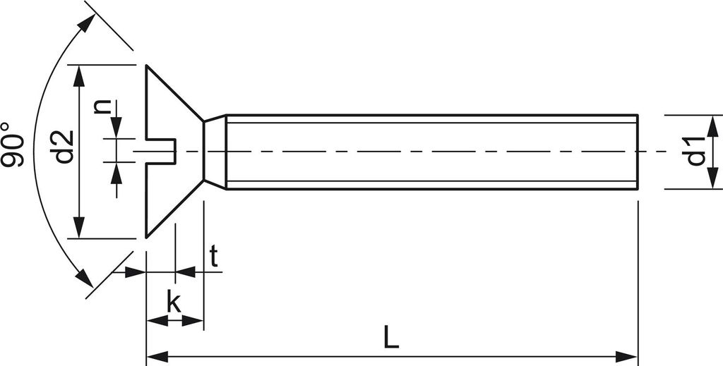 ISO2009 4.8 M 4x 70 verzinkt Senkschraube mit Schlitz (DIN963A)