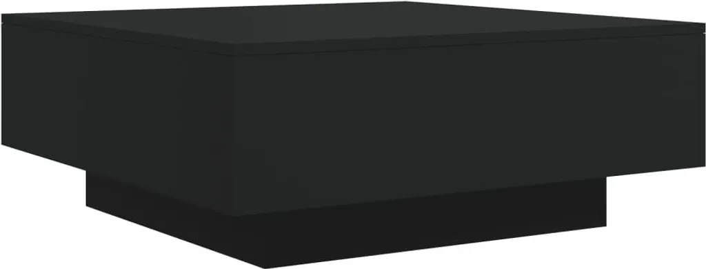 Tavolino Basso Nero 80x80 cm - Design Ligneo Minimal per Soggiorno
