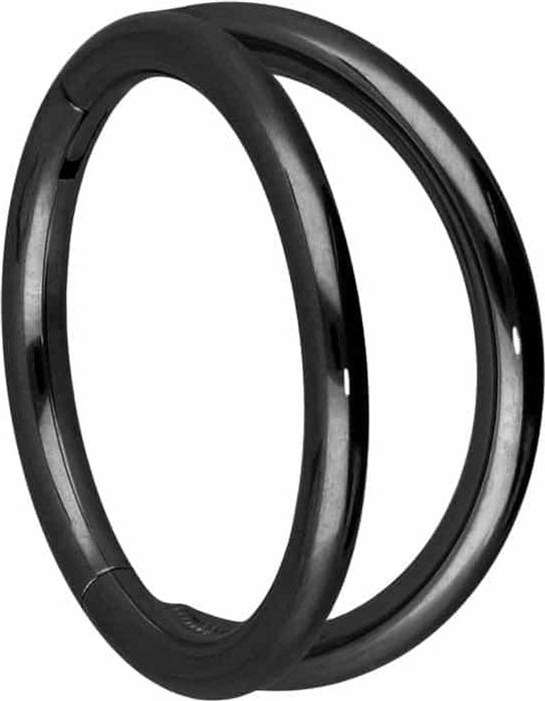 Ohrpiercing, Nasenpiercing, Septum Piercing Chirurgenstahl Segmentring Clicker 2 RINGE Schwarz Innendurchmesser: 10 mm