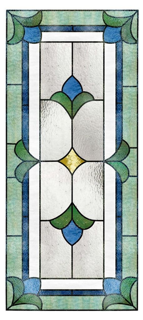 Sichtschutzfolie für Buntglasfenster im Vintage-Stil, dekorativ, mattiert, statisch haftend, wasserdicht, PVC, wiederverwendbar, UV-Schutz, Glasau...