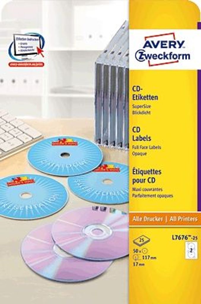 AVERY Zweckform CD-Etiketten Supersize